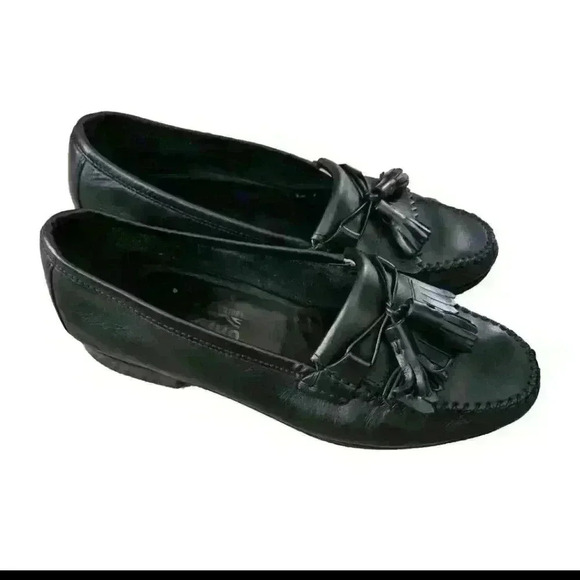 Salvatore Ferragamo Mens Leather Black Tasseled Loafer 7.5 EE (Double Wide) main image 11